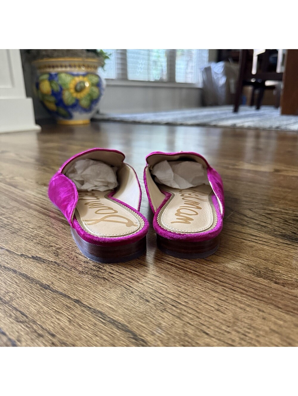 Sam Edelman Linnie Mule Loafers Womens 10 Pink Velvet Gold Horsebit Slip On - Picture 4 of 7